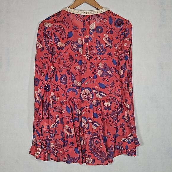 Anthropologie Maeve Abella Floral Butterfly Peplum top - Picture 8 of 8